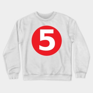 Number 5 Big Red Dot Letters & Numbers Crewneck Sweatshirt